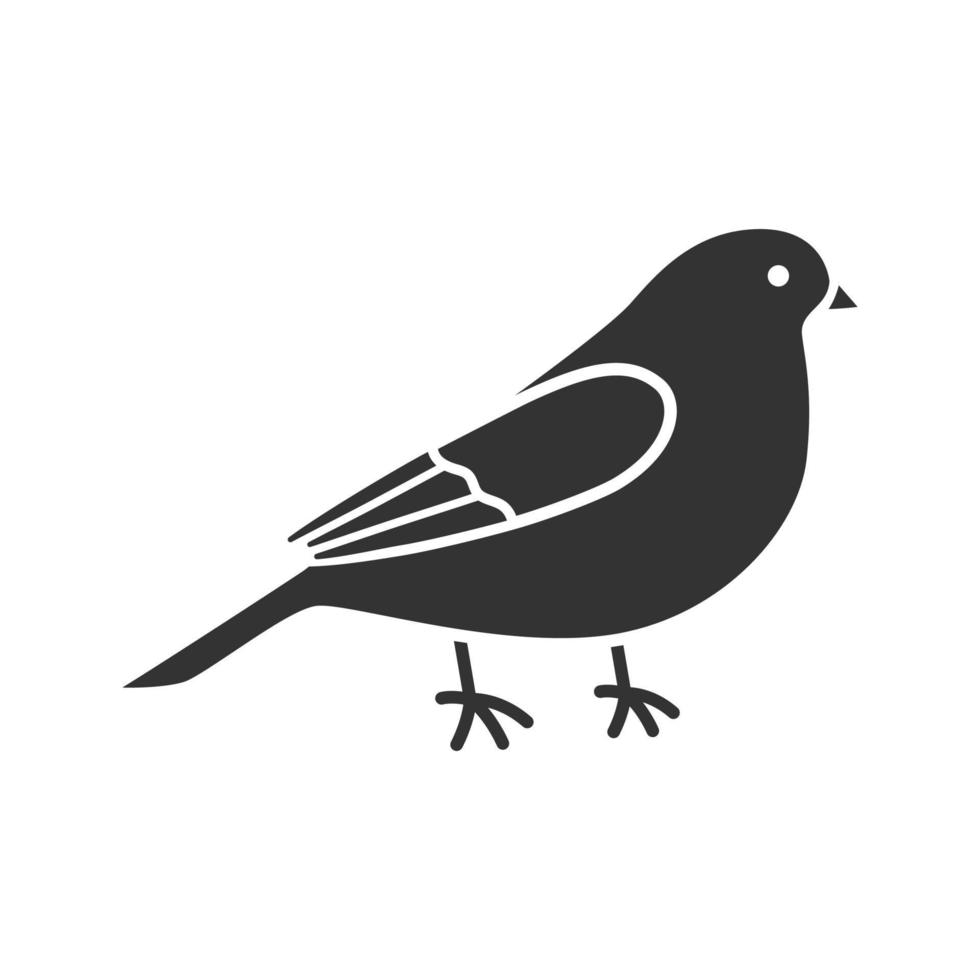 icône de glyphe de canari. oiseau chanteur. symbole de silhouette. espace négatif. illustration vectorielle isolée vecteur