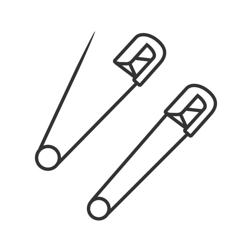 icône linéaire de goupilles de sécurité. illustration de la ligne mince. symbole de contour. dessin de contour isolé de vecteur