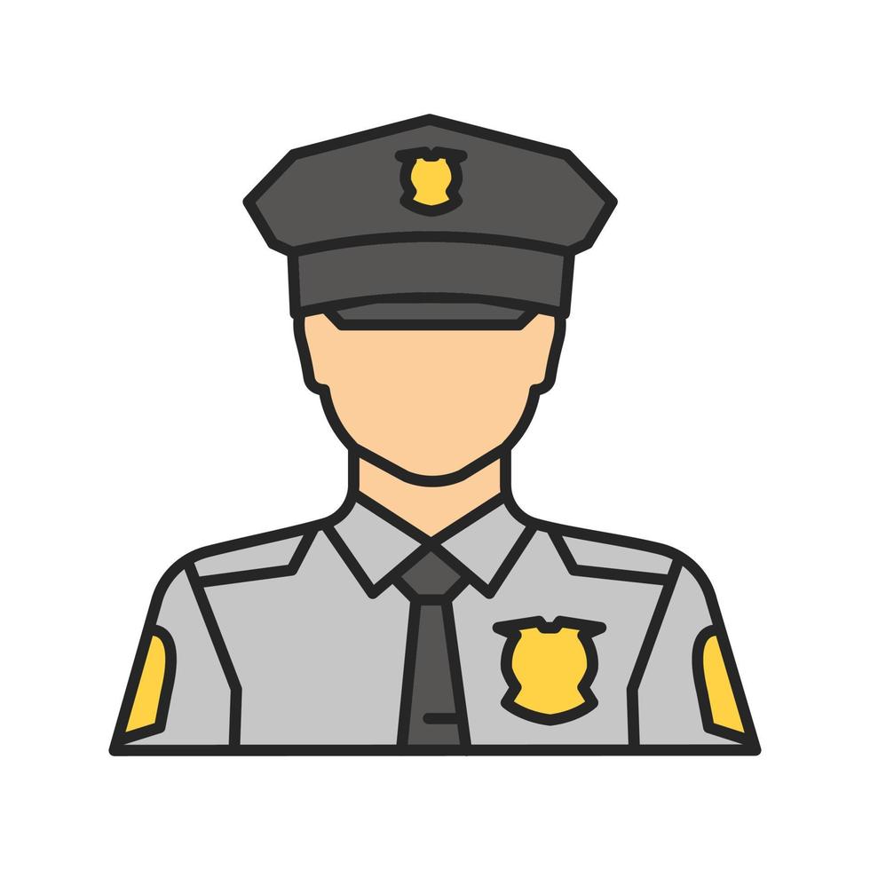icône de couleur de policier. officier de police. illustration vectorielle isolée vecteur