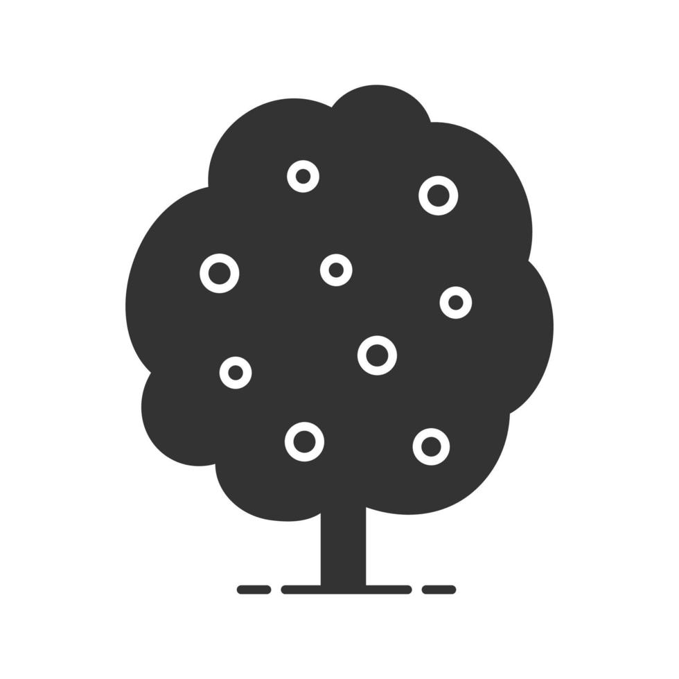 icône de glyphe d'arbre fruitier. symbole de silhouette. espace négatif. illustration vectorielle isolée vecteur