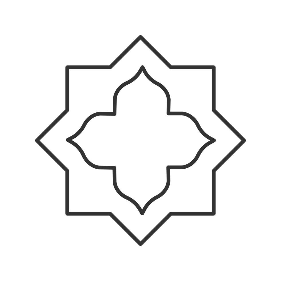 icône linéaire étoile islamique. illustration de la ligne mince. art musulman. symbole de contour. dessin de contour isolé de vecteur