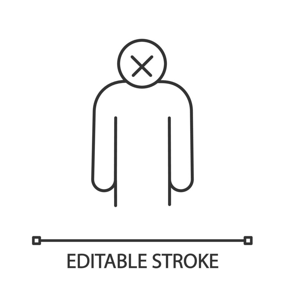 icône linéaire d'apathie. burn-out et dépression. illustration de la ligne mince. stress chronique. symptôme de stress. symbole de contour. dessin de contour isolé de vecteur. trait modifiable vecteur