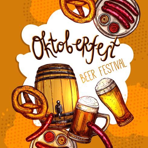 Affiche du festival Oktoberfest vecteur