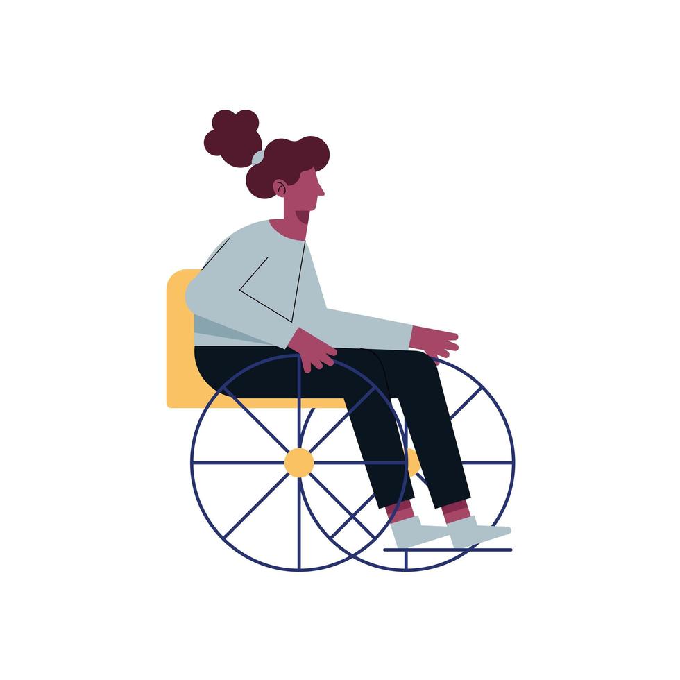 femme handicapée en fauteuil roulant vecteur