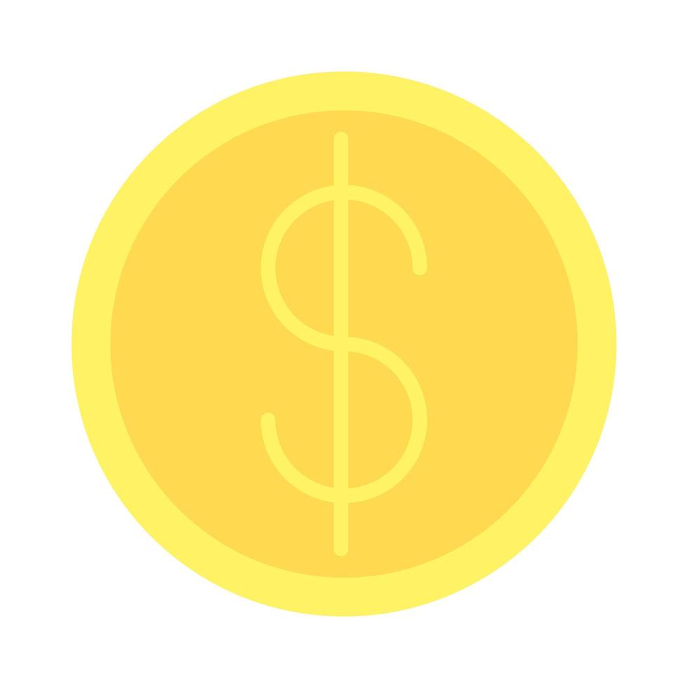 icône isolé de pièce de monnaie argent dollar vecteur