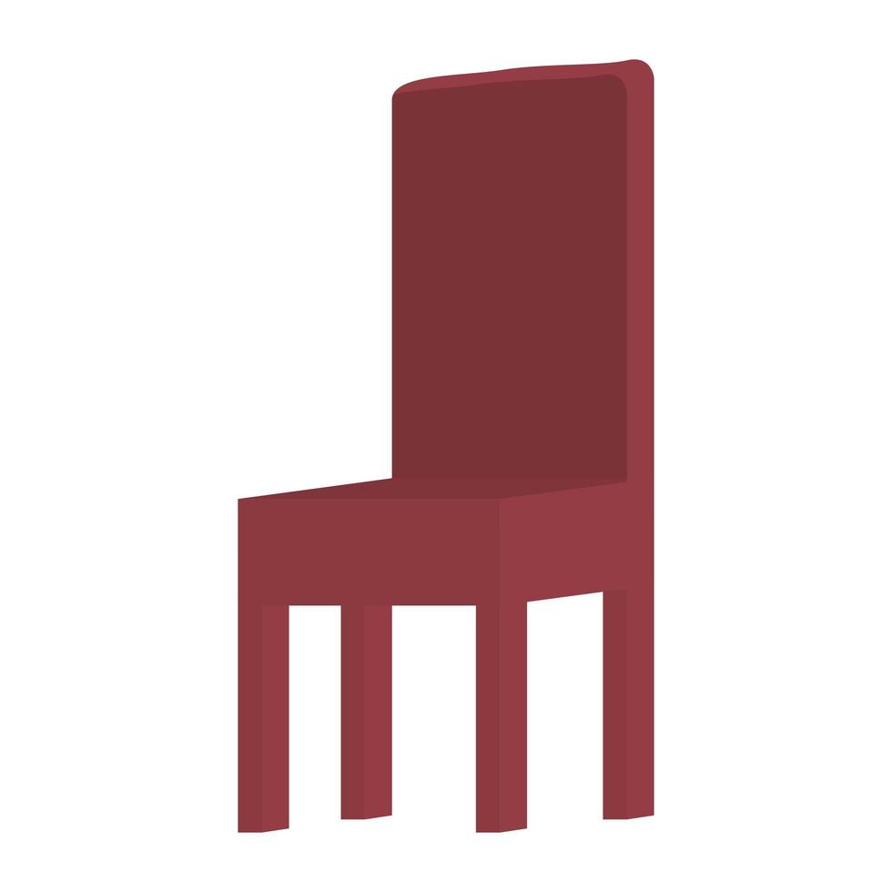 icône isolé de meubles de chaise en bois vecteur
