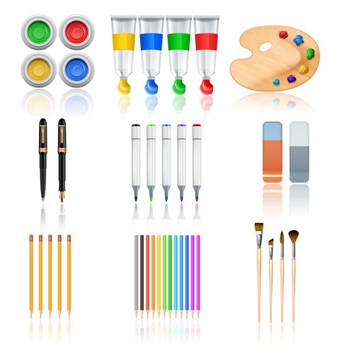 Outils de dessin et de peinture vecteur