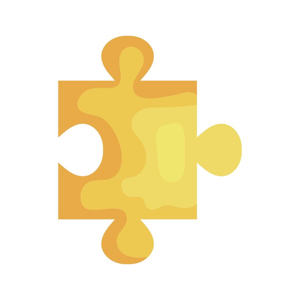 Pièce de puzzle icône isolé de couleur jaune vecteur