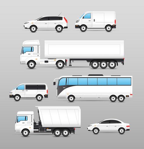 Ensemble d&#39;icônes de transport réaliste vecteur