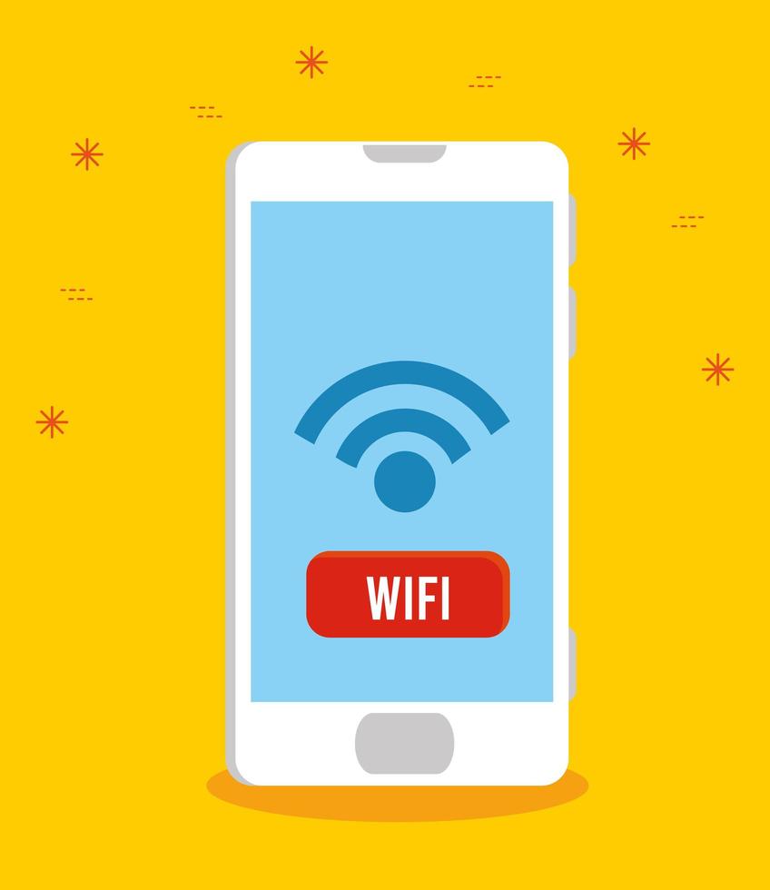 bouton wifi à l'intérieur de la conception de vecteur de smartphone