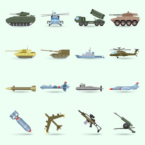 Armée Icons Set vecteur