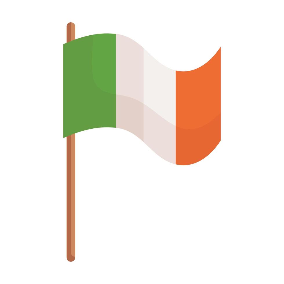 drapeau de l'icône isolé irlandais vecteur