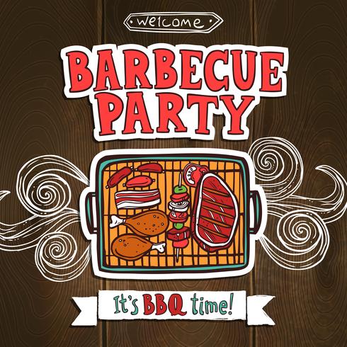 Affiche de fête de barbecue vecteur