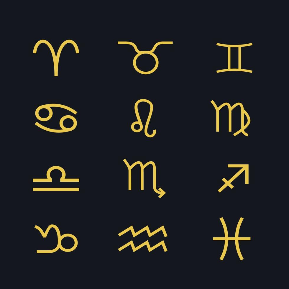 ensemble de signe du zodiaque de symbole. illustration vectorielle. vecteur