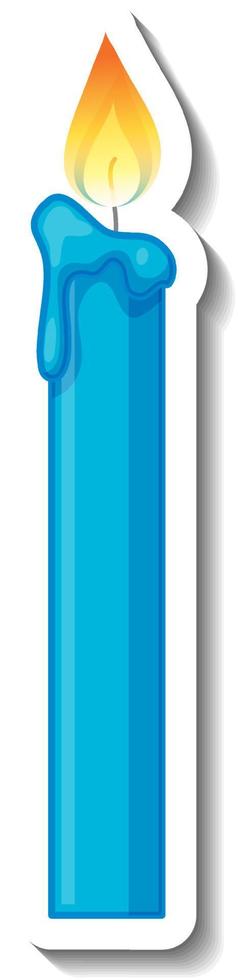 bougie bleue avec autocollant de dessin animé léger vecteur