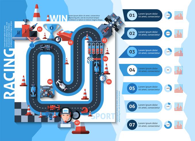 Set d&#39;infographie de course vecteur