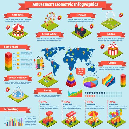 Infographie isométrique d&#39;amusement vecteur