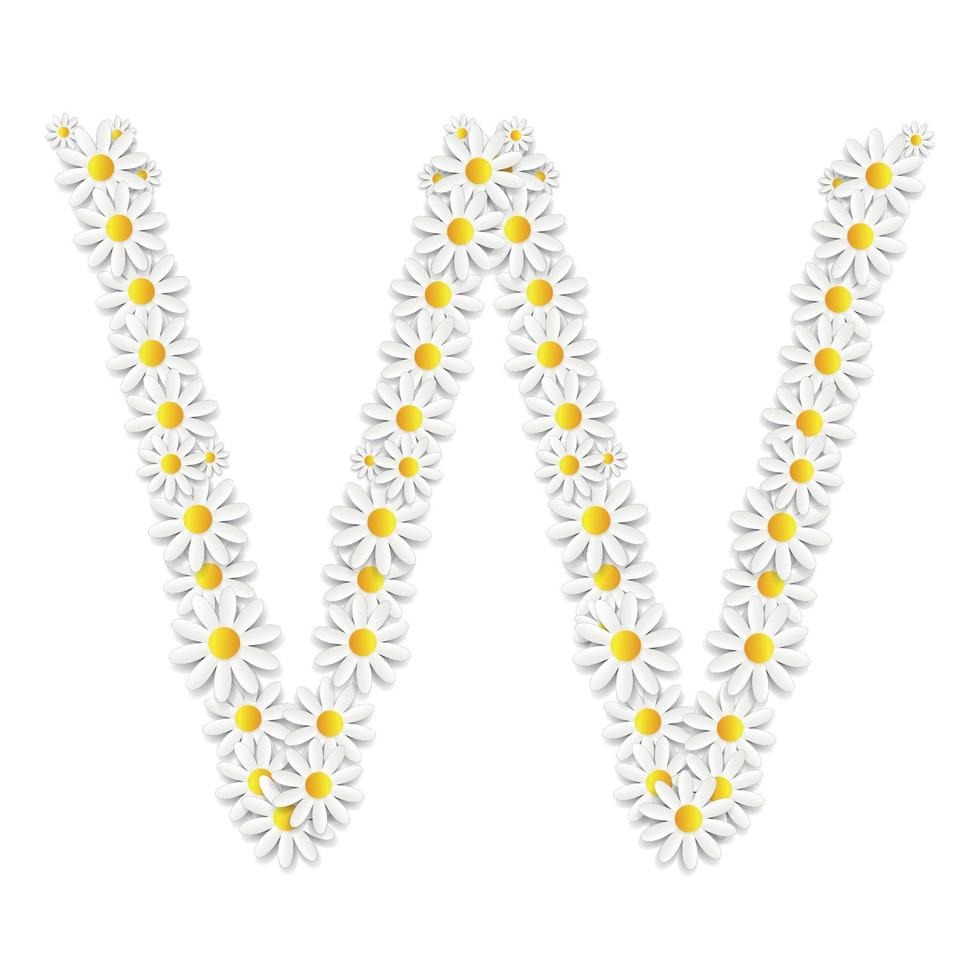 flore marguerite conception alphabet vecteur illustartion