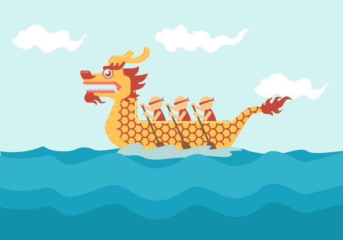 Illustration vectorielle de fête des bateaux dragons vecteur