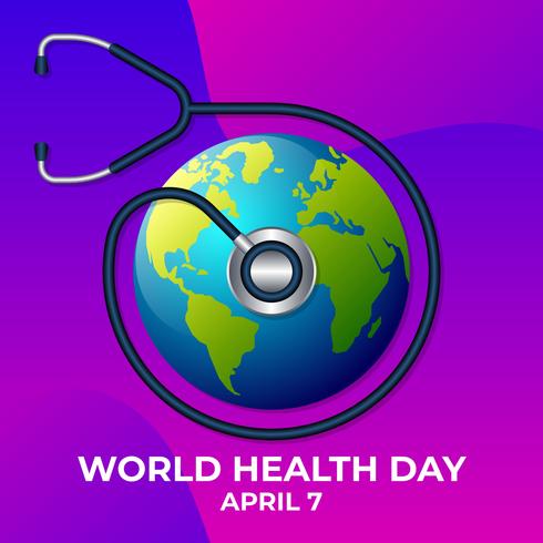 Illustration du modèle de conception icône du logo journée de la santé mondiale vecteur