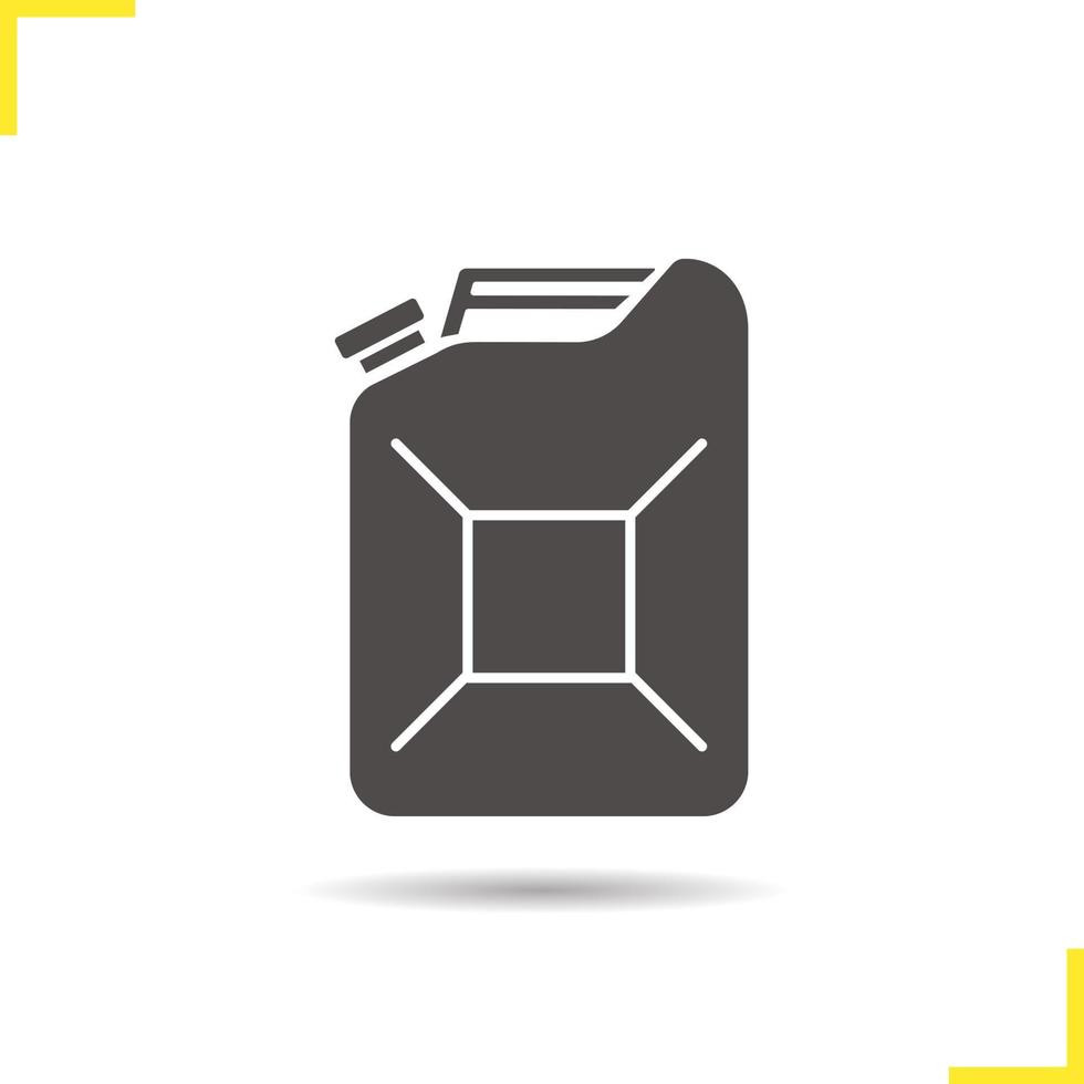 icône de jerrycan pertol. symbole de silhouette d'essence d'ombre portée. bidon d'essence. illustration vectorielle isolée vecteur