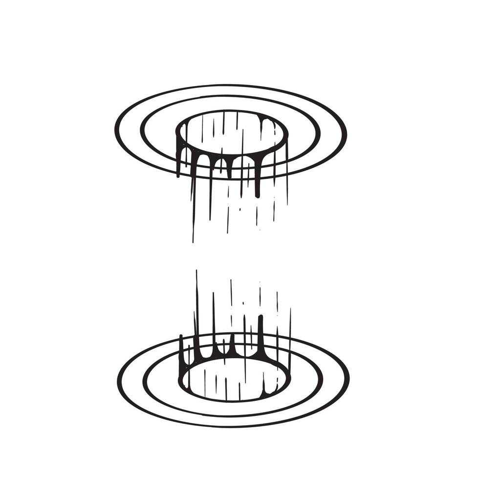 cercle magique dessiné à la main téléport podium portail illustration vecteur isolé