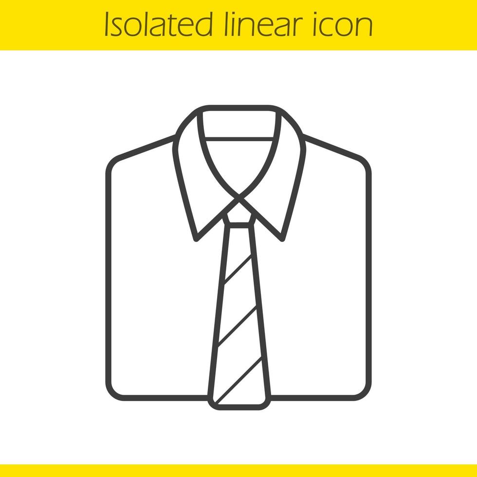 icône linéaire de chemise et cravate. vêtements pour hommes formels. illustration de ligne mince uniforme. symbole de contour de chemise et de cravate. dessin de contour isolé de vecteur