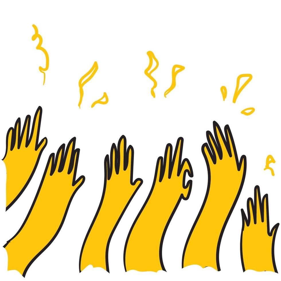 main, applaudissements, vecteur, illustration, main, style vecteur