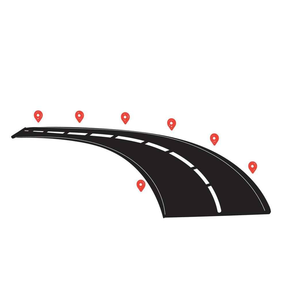 illustration d'infographie d'emplacement de route dessinée à la main doodle vecteur