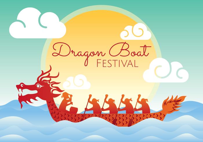 Illustration de la fête des bateaux dragons vecteur