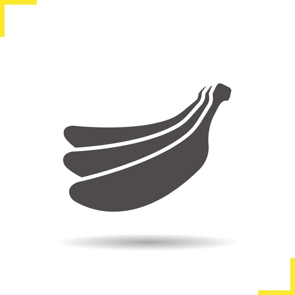 icône de bananes. ombre portée tas de symbole de silhouette de bananes. paquet de bananes. illustration vectorielle isolée vecteur