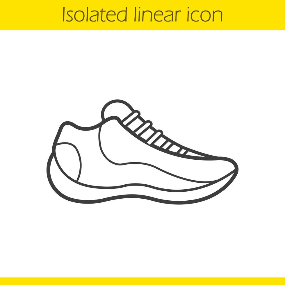 icône linéaire de baskets. illustration de fine ligne de chaussures de sport. symbole de contour de chaussure de course. dessin de contour isolé de vecteur
