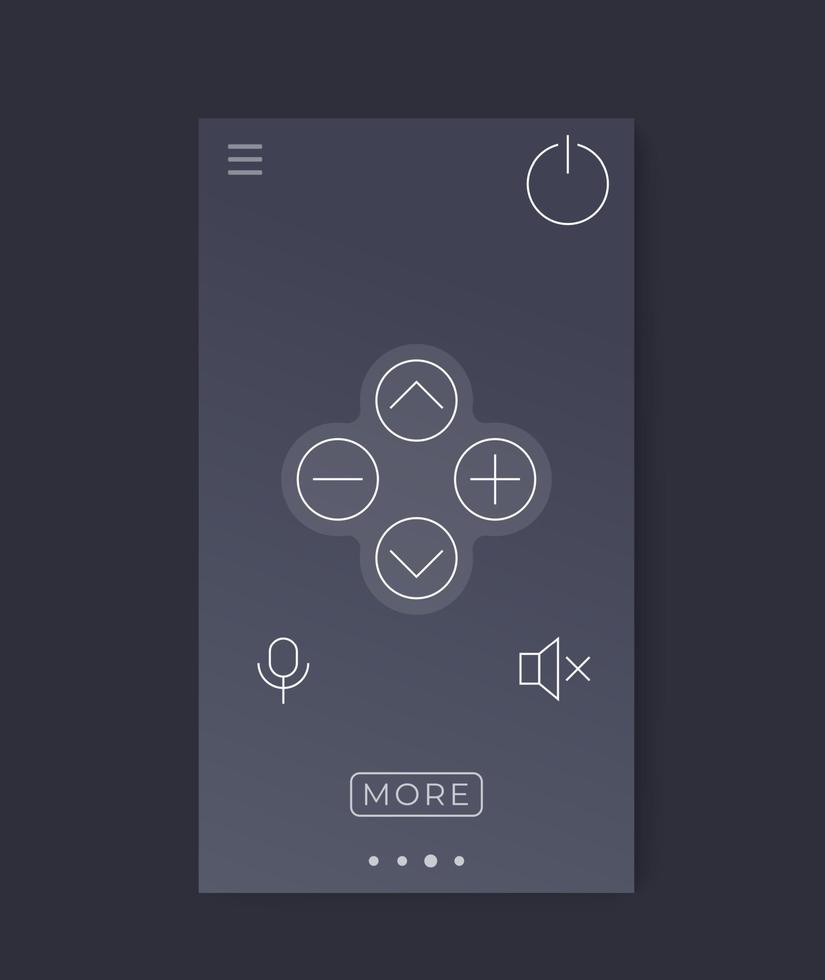 télécommande pour l'interface de l'application mobile tv vecteur