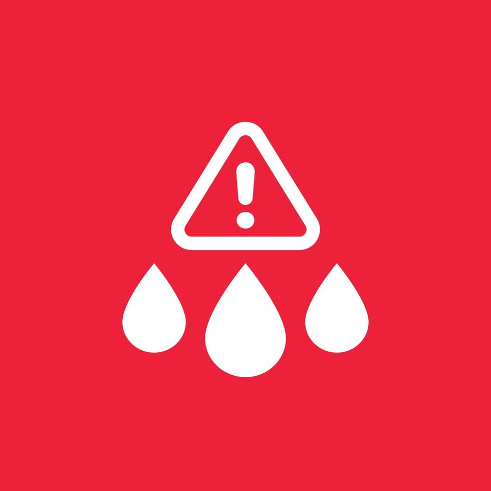 icône d'alerte de contamination de l'eau, vecteur