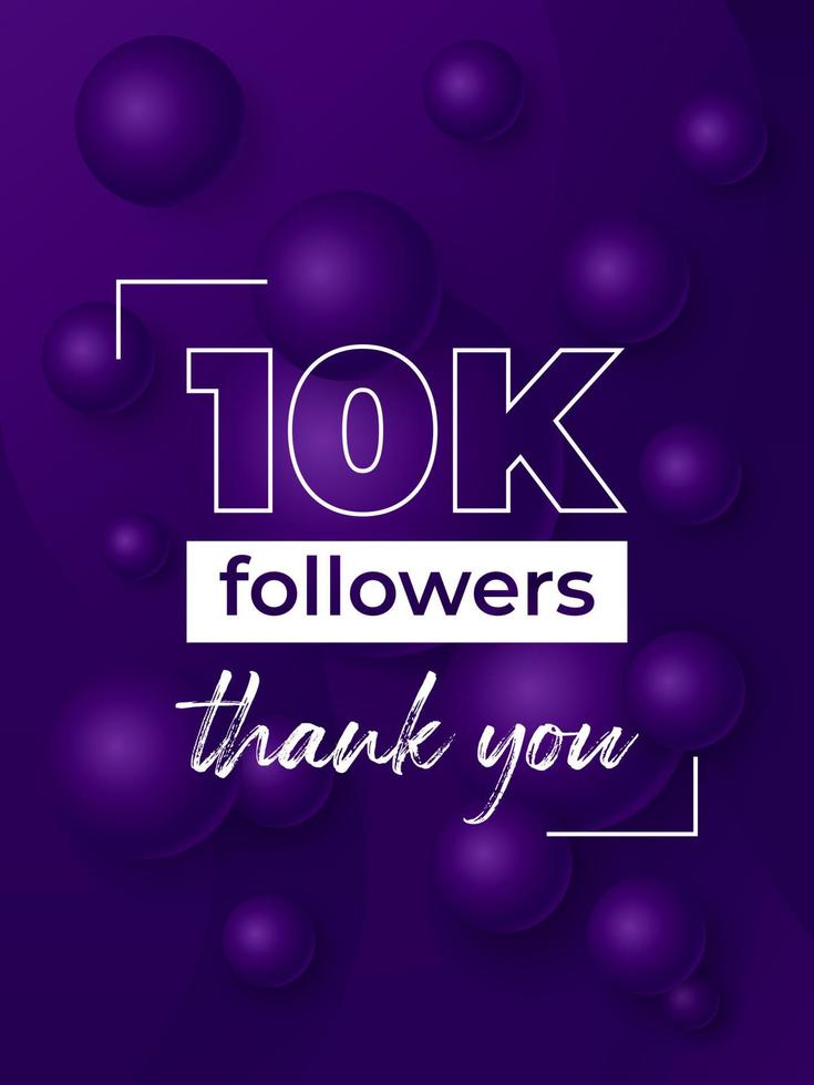 10k followers, bannière pour les réseaux sociaux vecteur