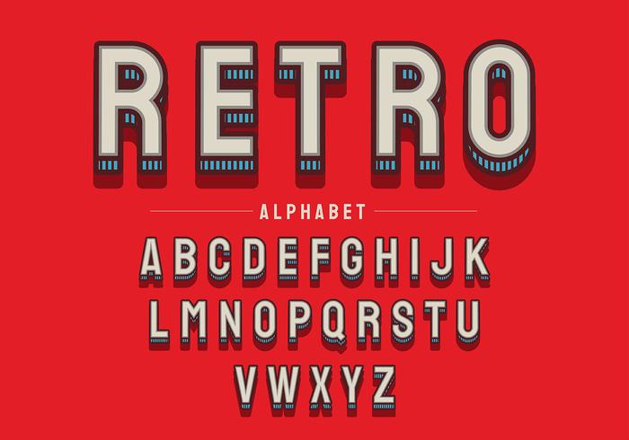 Alphabet rétro vecteur