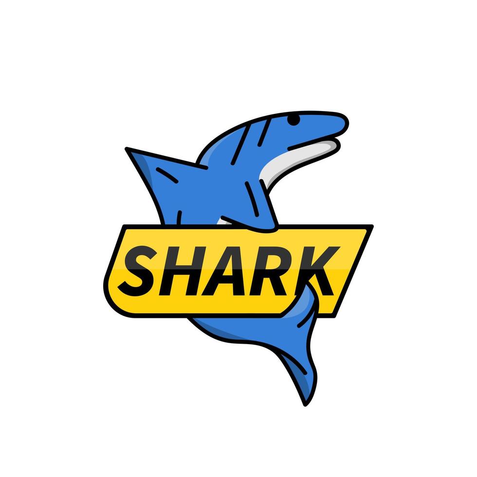 illustration de logo de mascotte de jeu de requin vecteur