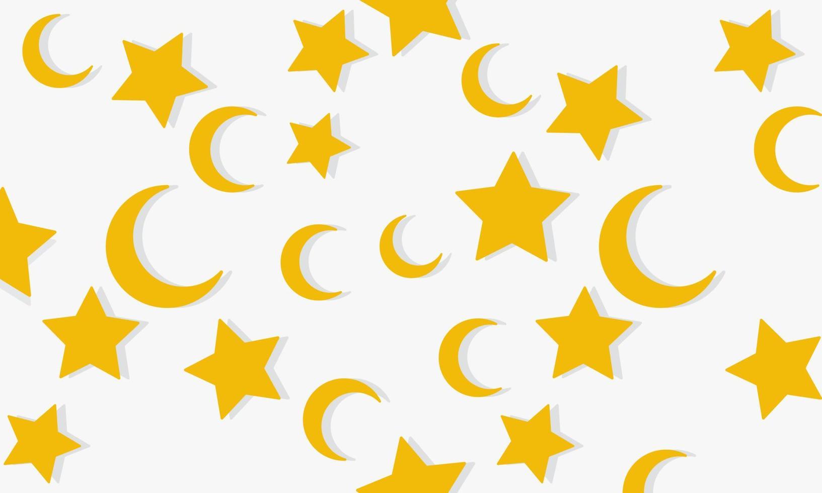 motif croissant de lune jaune et vecteur de conception d'étoiles.