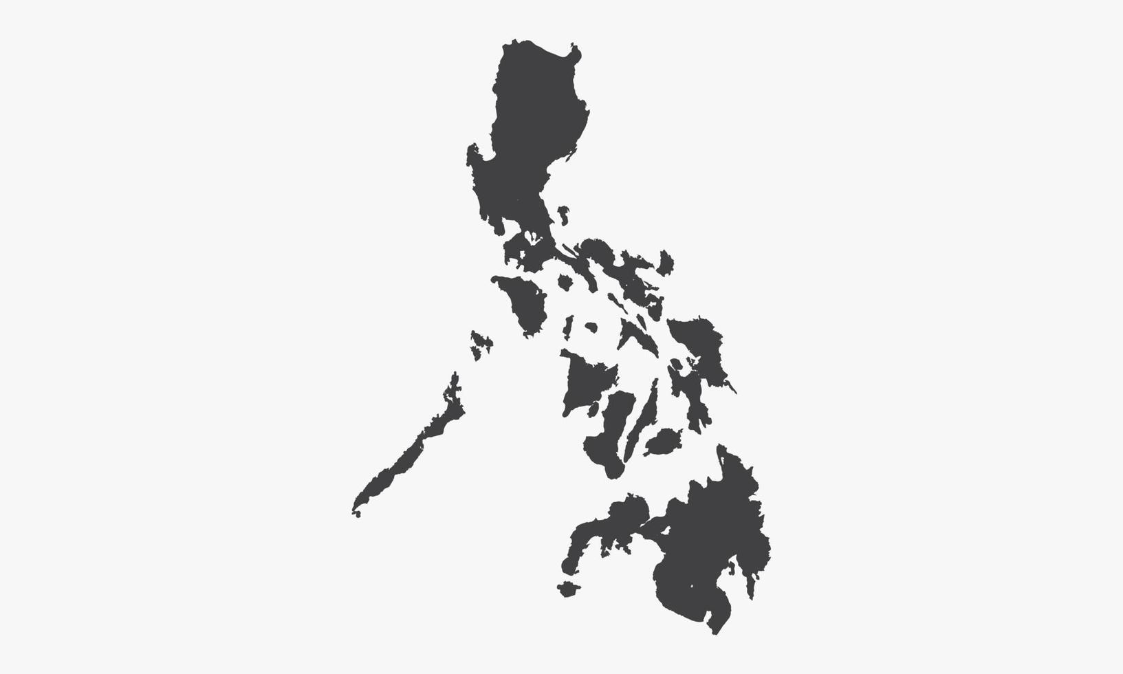 Conception de vecteur de carte des Philippines sur fond blanc