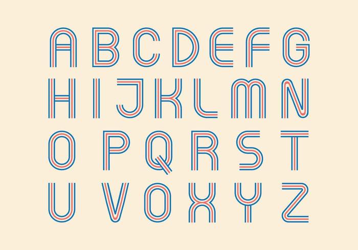 Vecteur alphabet rétro