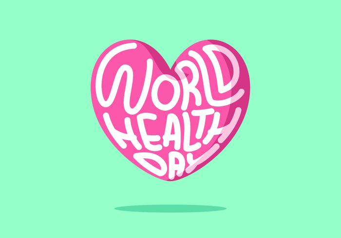 Vecteur de la journée mondiale de la santé rose Hearth