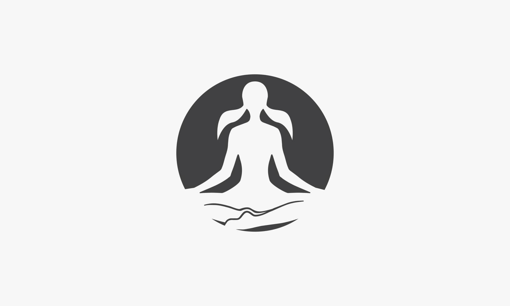 cercle femme yoga icône logo. isolé sur fond blanc. vecteur