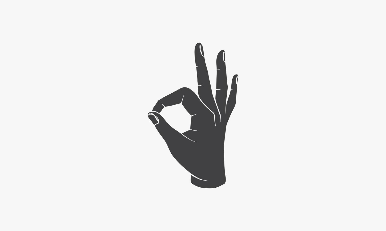 ok icône de geste de la main. illustration vectorielle. isolé sur fond blanc. vecteur