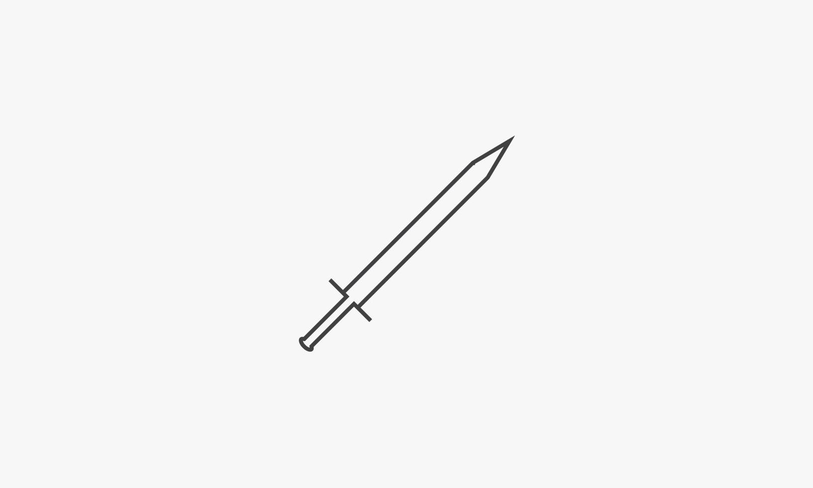 icône de la ligne glaive épée isolé sur fond blanc. vecteur