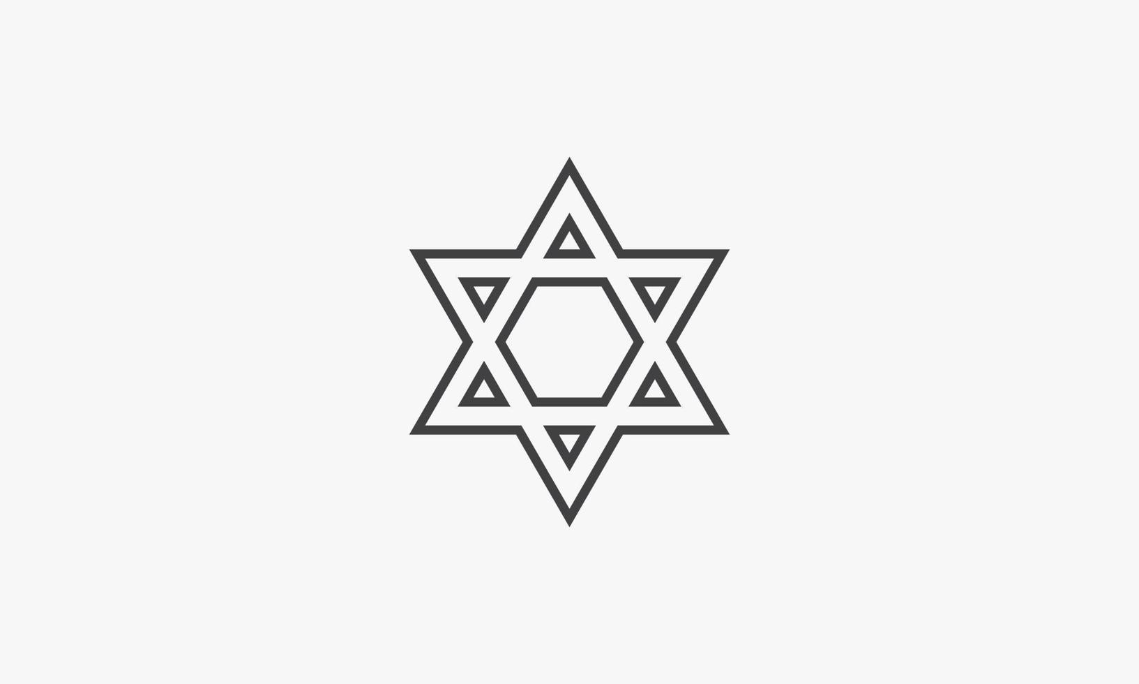 icône de ligne symbole de judaïsme isolé sur fond blanc. vecteur