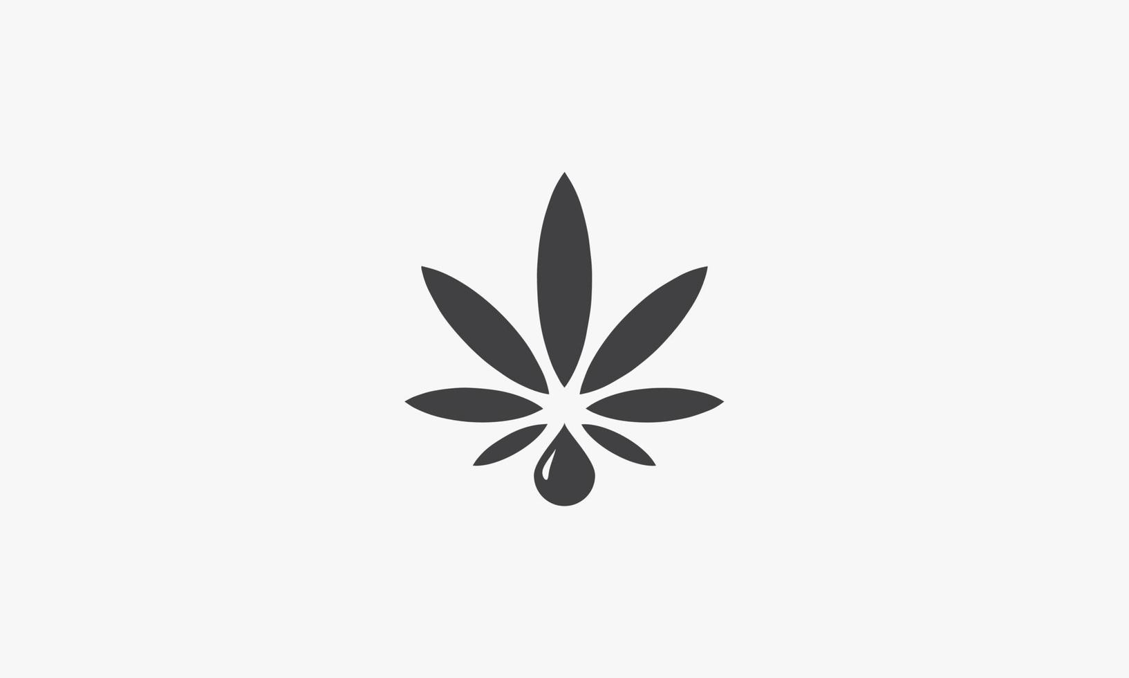 logo d'icône de feuille de cannabis à l'huile. isolé sur fond blanc. illustration vectorielle. vecteur