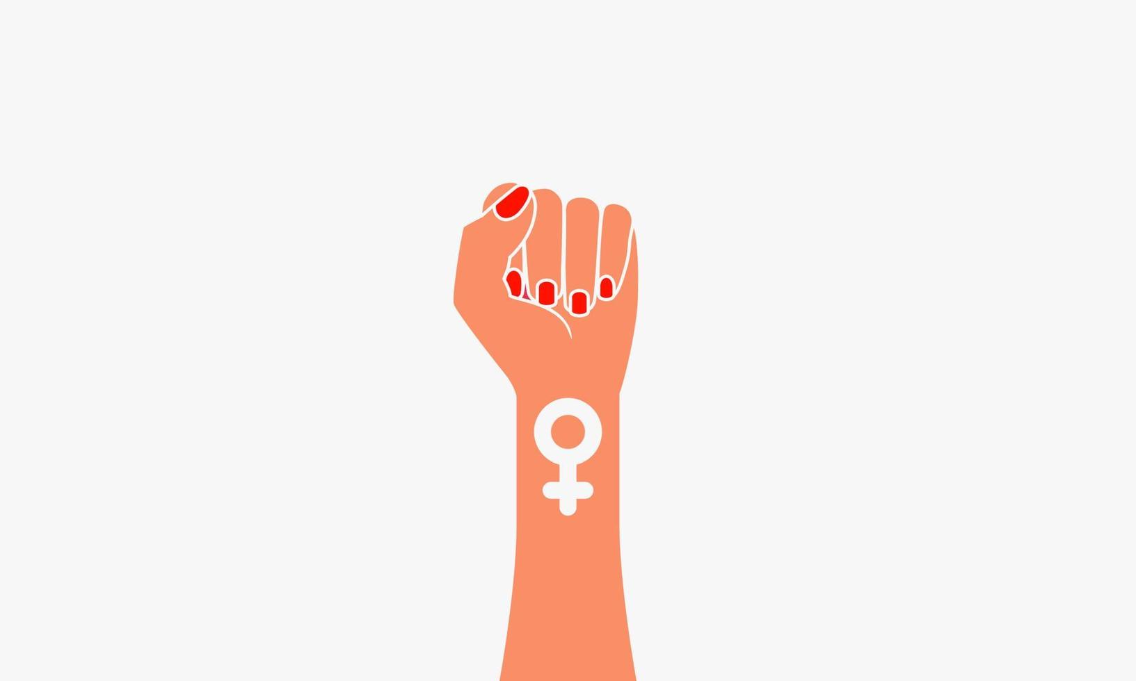 poing de femme avec le genre de symbole. illustration vectorielle. vecteur