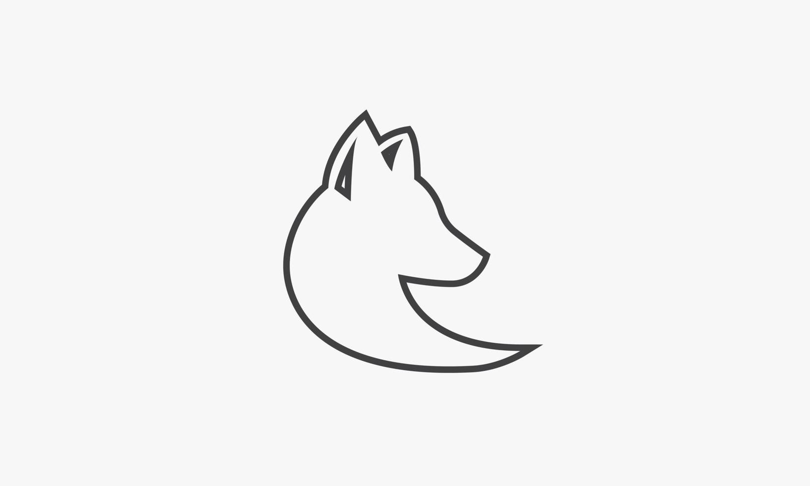 icône de ligne courbe fox isolé sur fond blanc. vecteur