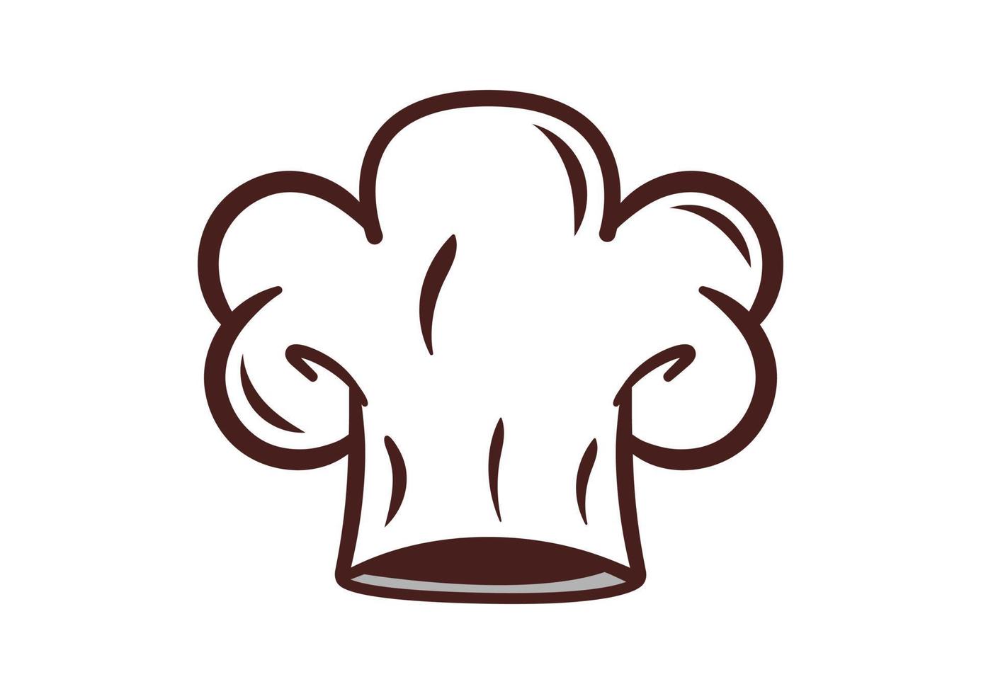 modèle de logo de chapeau de chef. chapeau de boulanger isolé sur fond blanc vecteur
