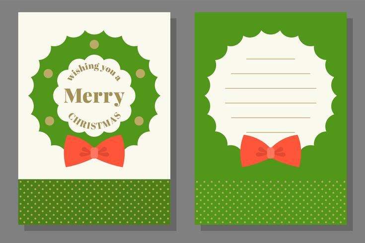 Modèle de carte de voeux ou d&#39;invitation de Noël, design plat vecteur